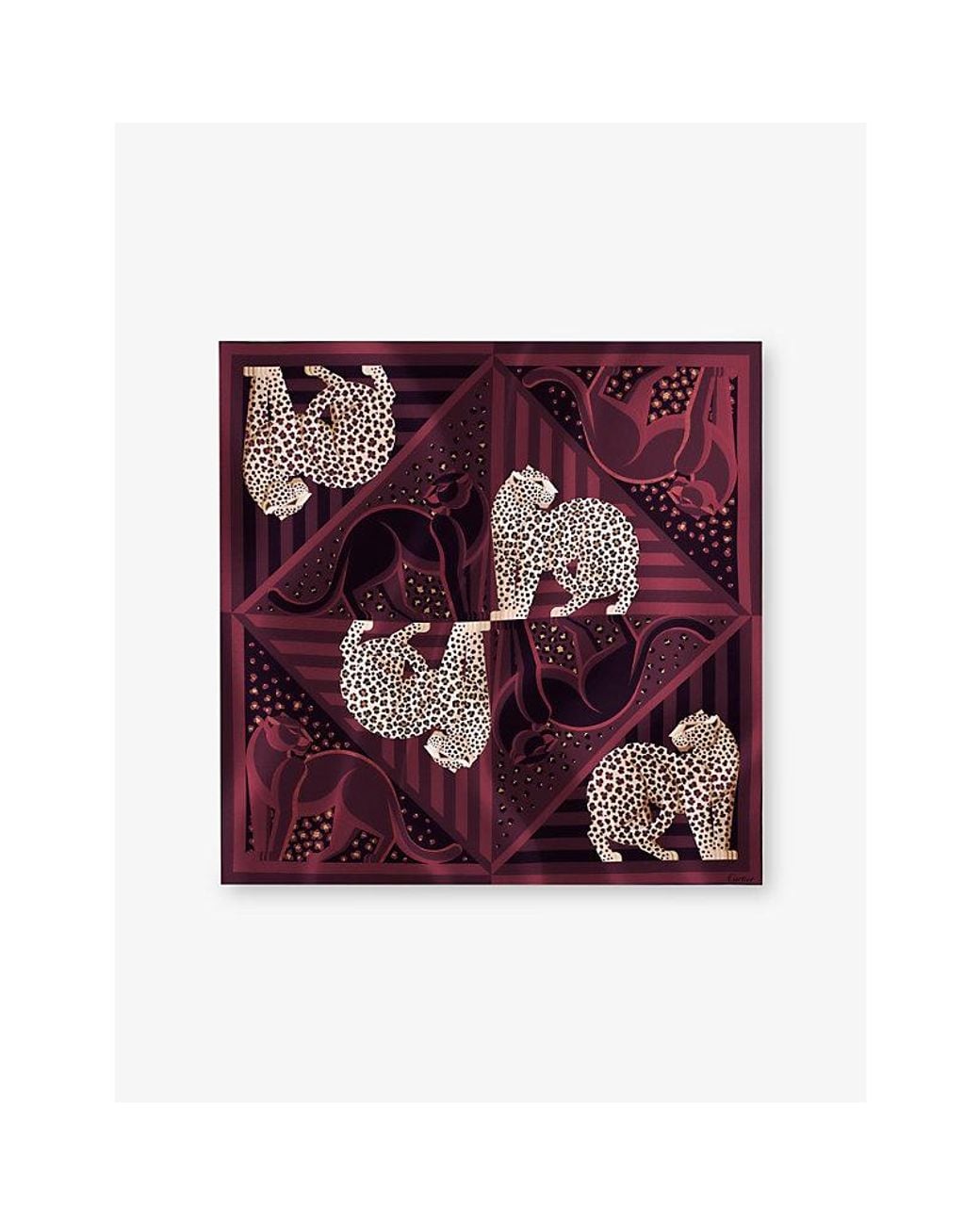 Cartier Purple Panthère Illusion Printed Silk-Twill Scarf