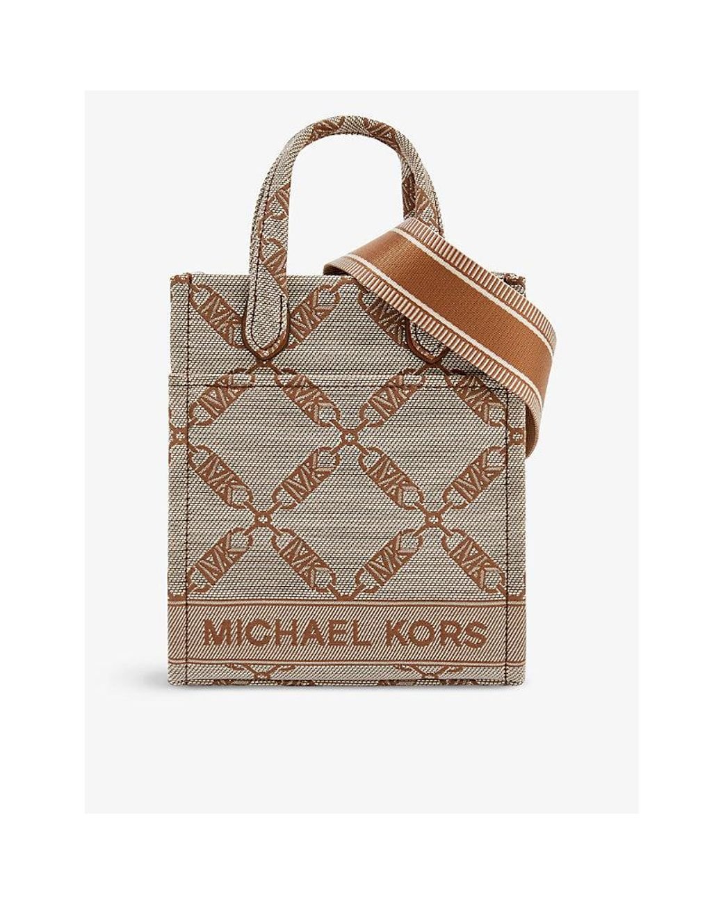 MICHAEL Michael Kors Gigi Small Cotton-blend Tote Bag in Brown | Lyst