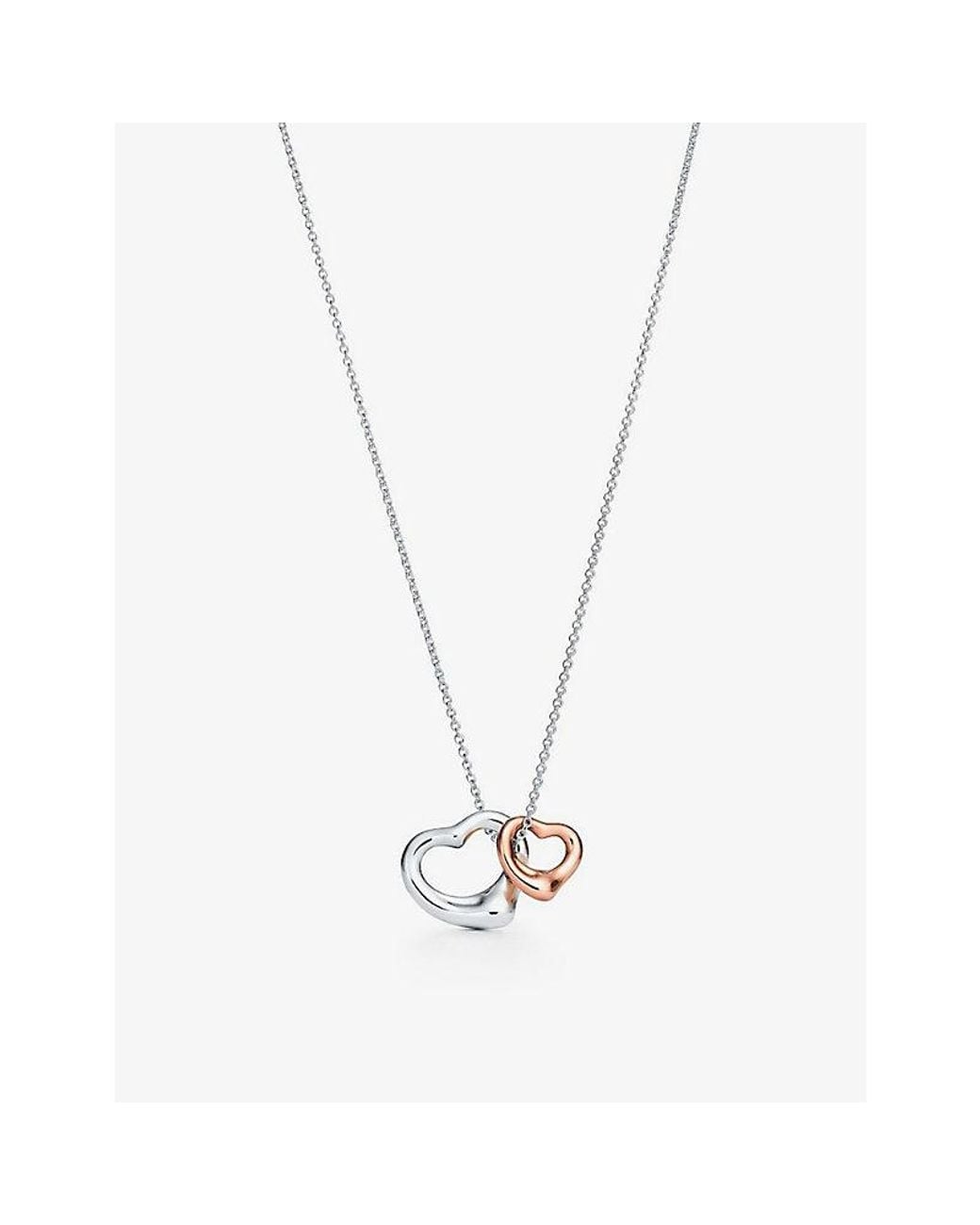 Tiffany & Co Metallic Elsa Peretti&Reg; Open Heart Sterling And 18Ct Rose- Necklace