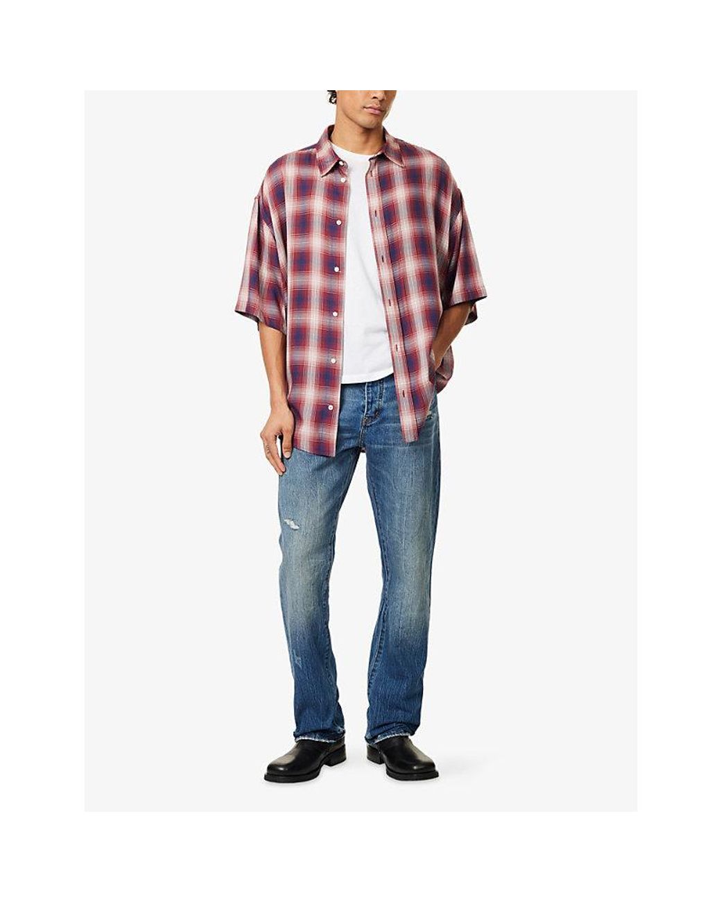Purple Brand Blue Brand-Patch Straight-Leg Denim Jeans for men