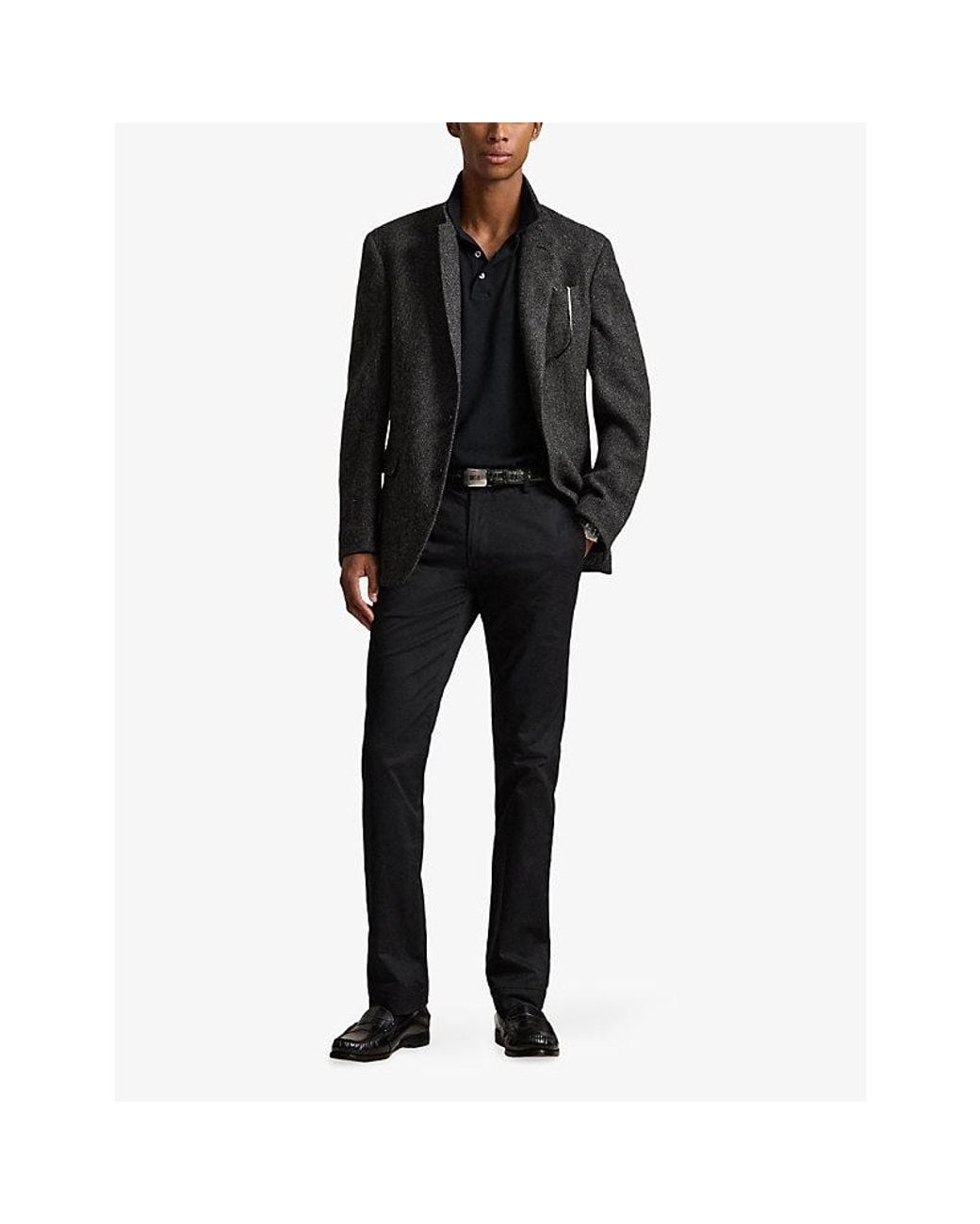 Polo Ralph Lauren Black Greenwich Slim-Fit Stretch-Cotton Chino Trousers for men