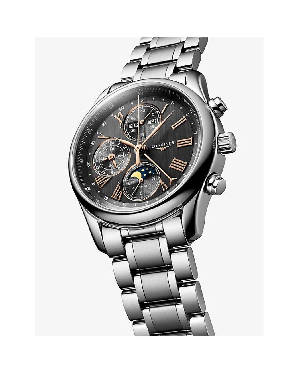 Longines Metallic L2.673.4.61.6 Master Collection Chronograph Moonphase Stainless-Steel Automatic Watch