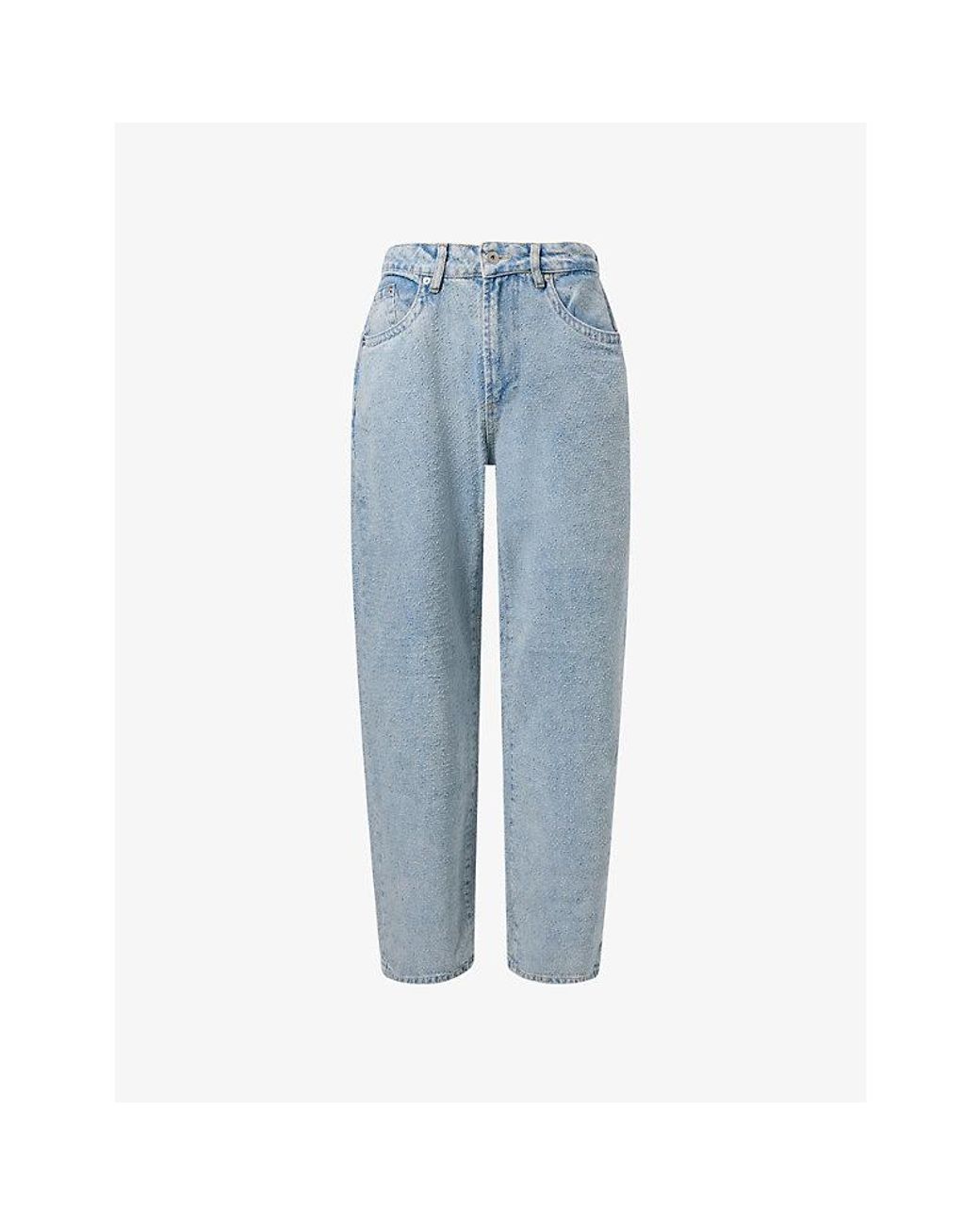 MKI Miyuki-Zoku Blue Twisted-Seam Wide-Leg Denim Jeans for men