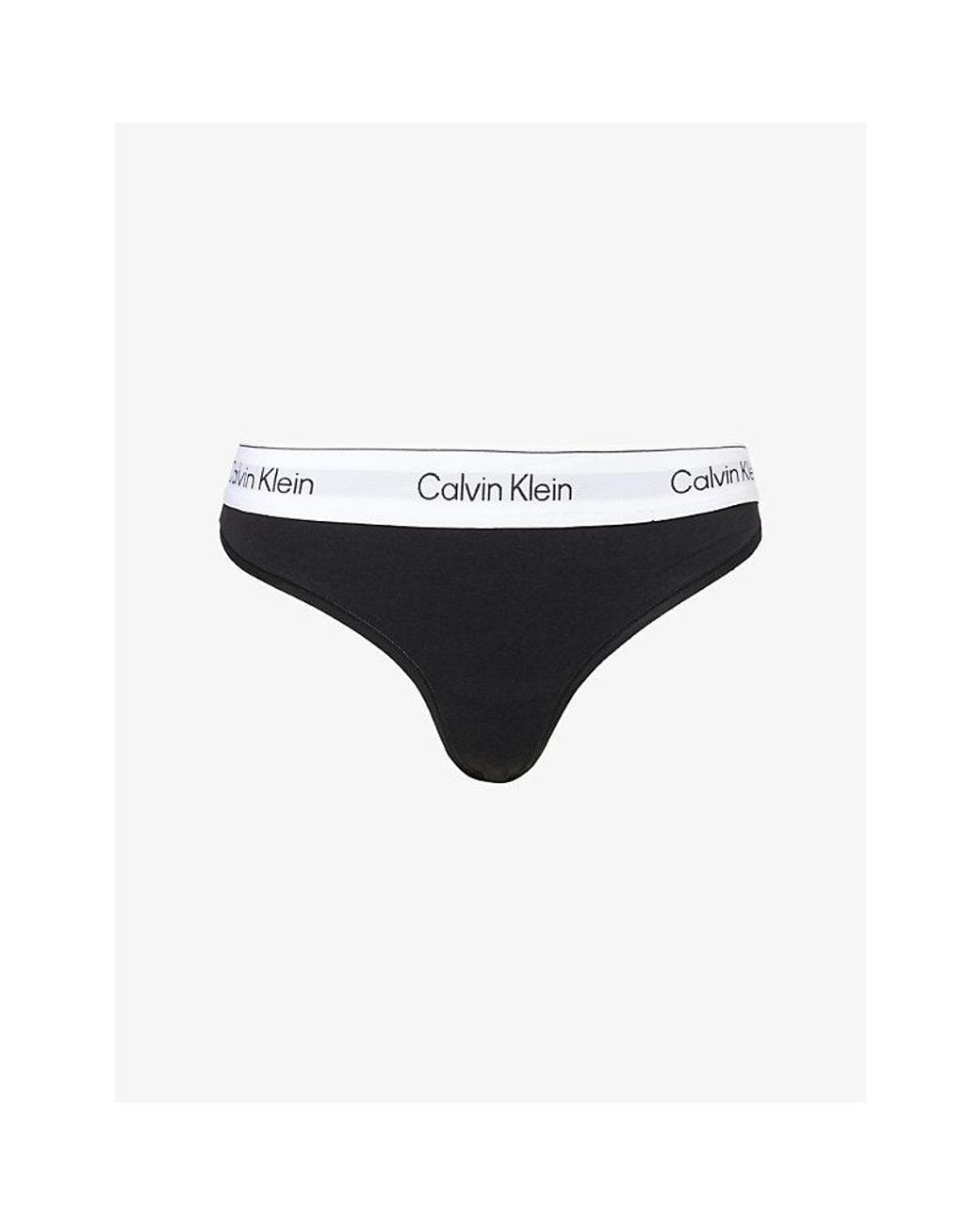 Calvin Klein Black Icon Cotton-Modal Jersey Thong