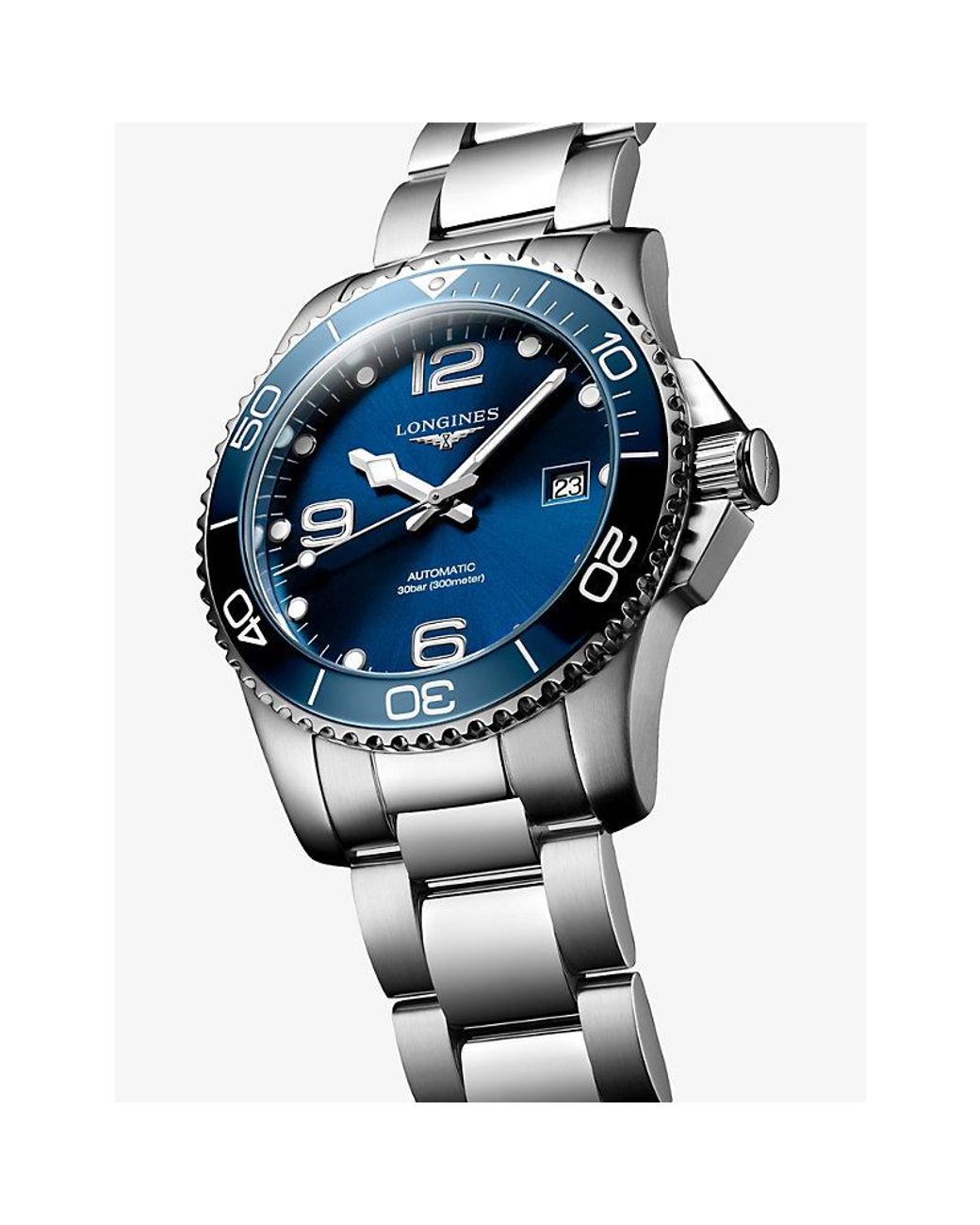 Longines Blue L3.781.4.96.6 Hydroconquest 41Mm Stainless-Steel Automatic Watch for men