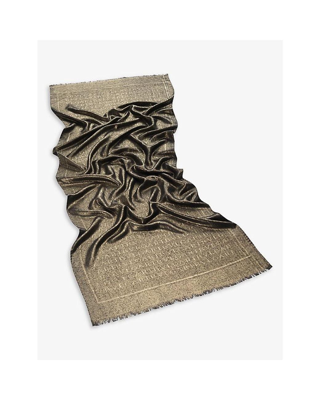 BVLGARI Multicolor Lettere Maxi Logo-Print Silk And Wool-Blend Scarf