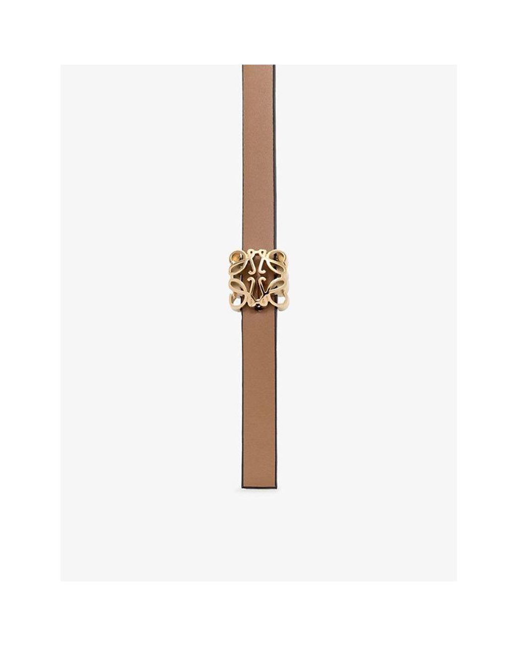 Loewe White Anagram Branded-Buckle Leather Belt