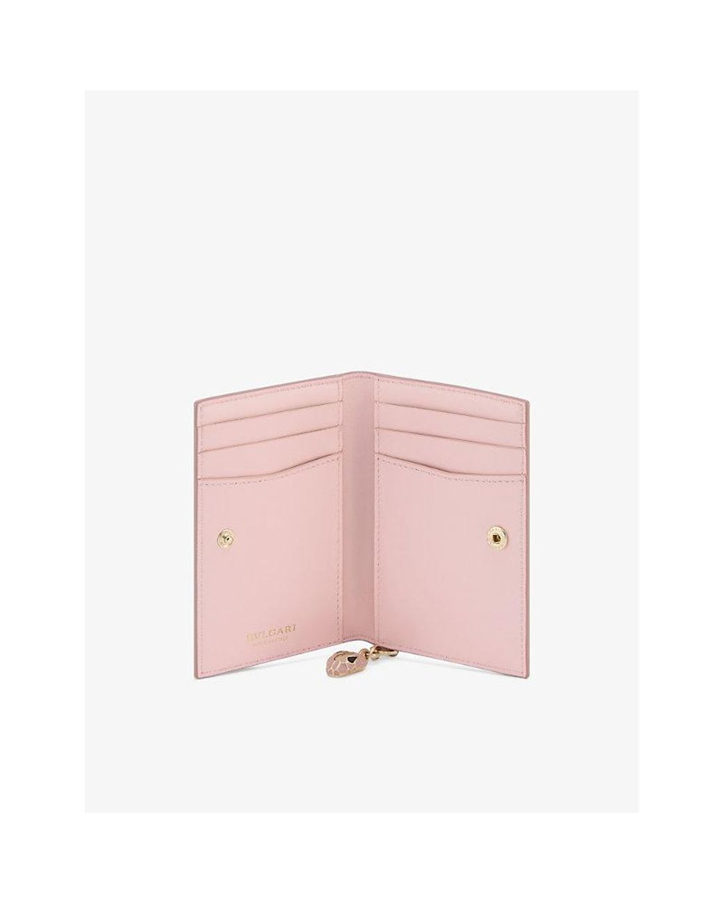 BVLGARI Serpenti Forever Leather Card Holder in Pink | Lyst