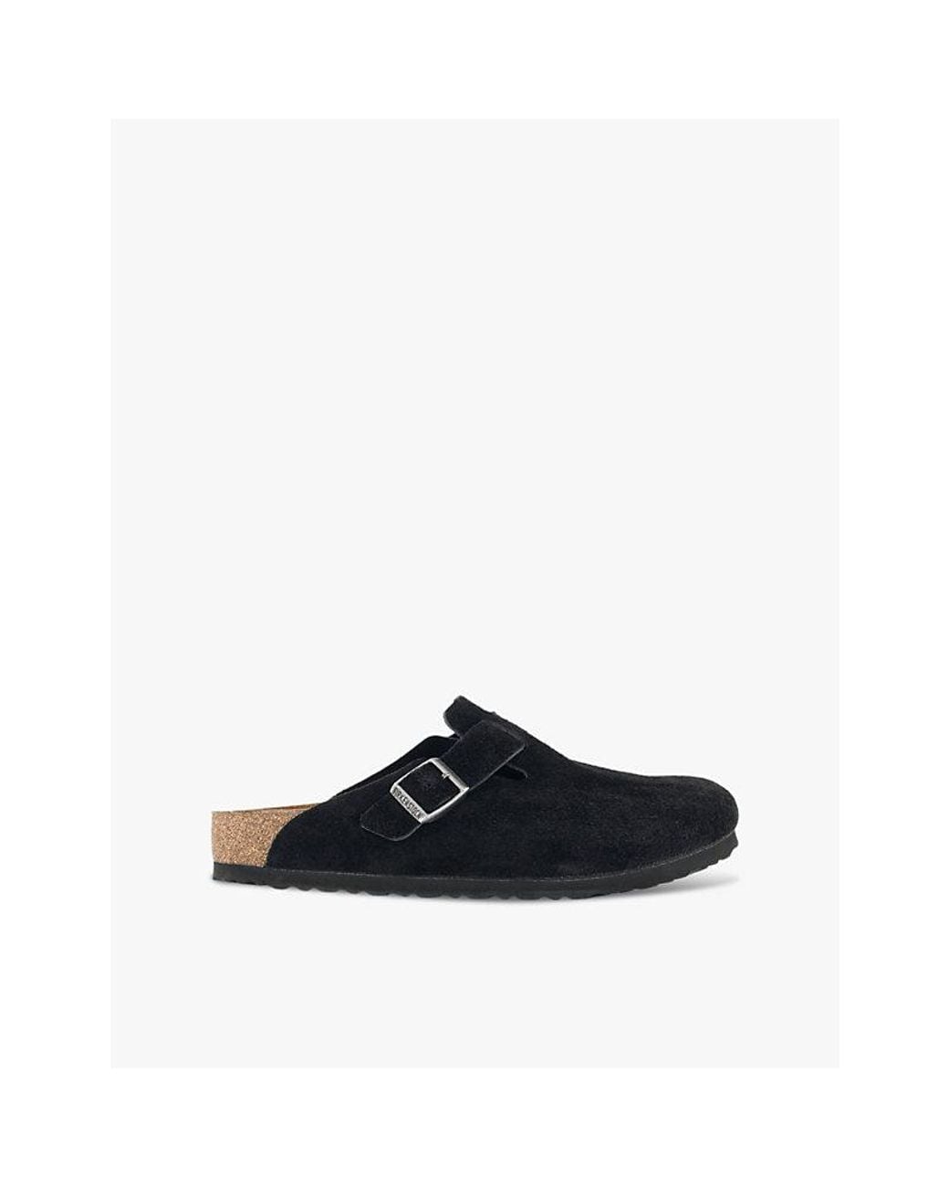 Birkenstock Black Boston Logo-Embossed Suede Clogs for men