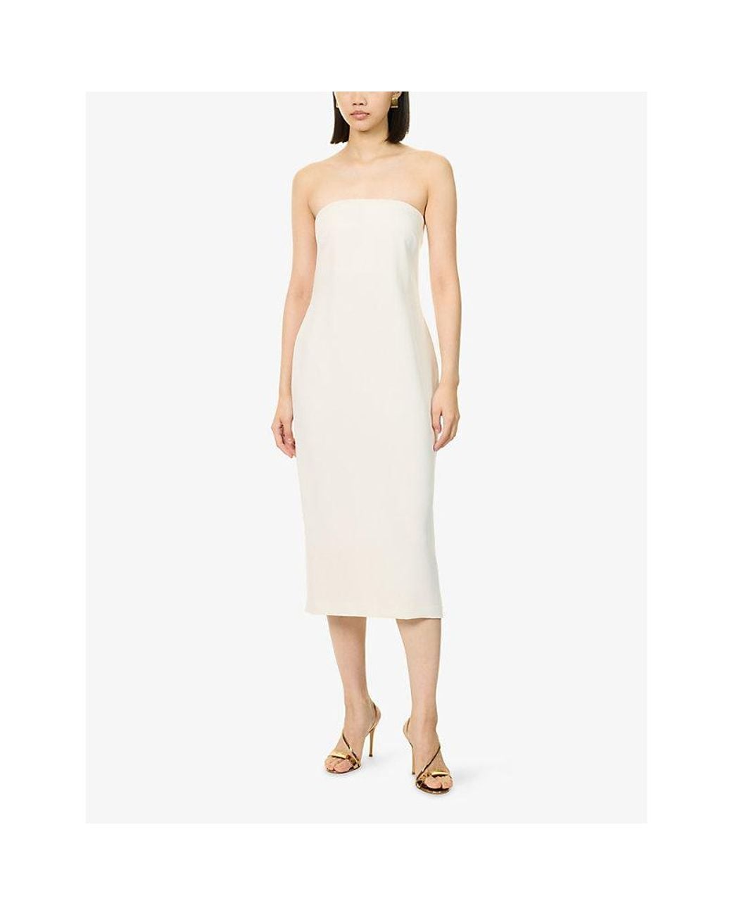 Ralph Lauren White Strapless Cocktail Woven Mini Dress