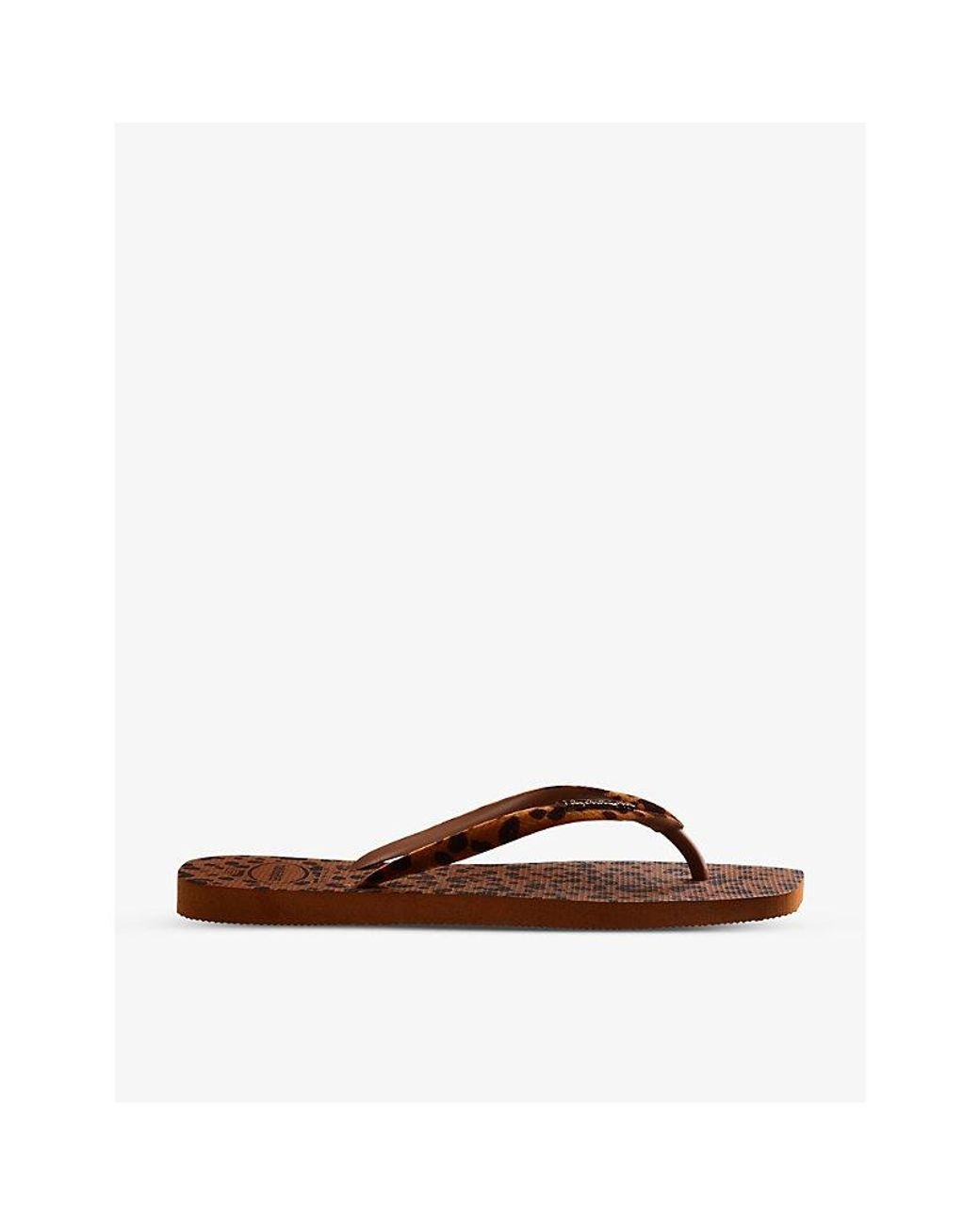 Havaianas Square Velvet-strap Rubber Flip Flops in Brown | Lyst