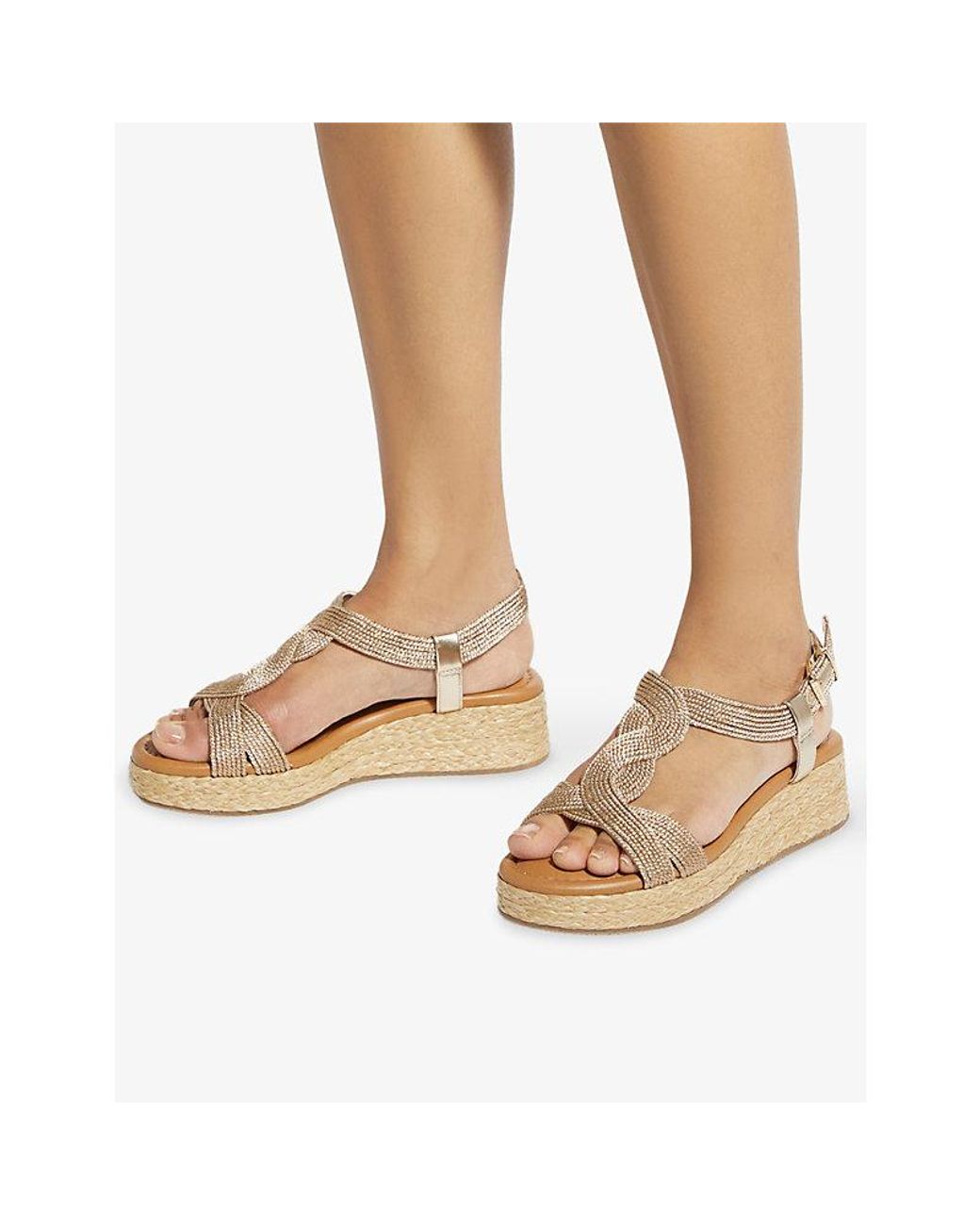 Dune Natural Laylah Raffia Sandals