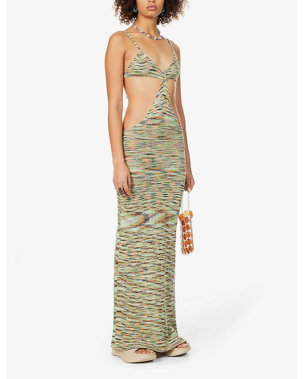 Knitted Maxi Dress in Metallic 