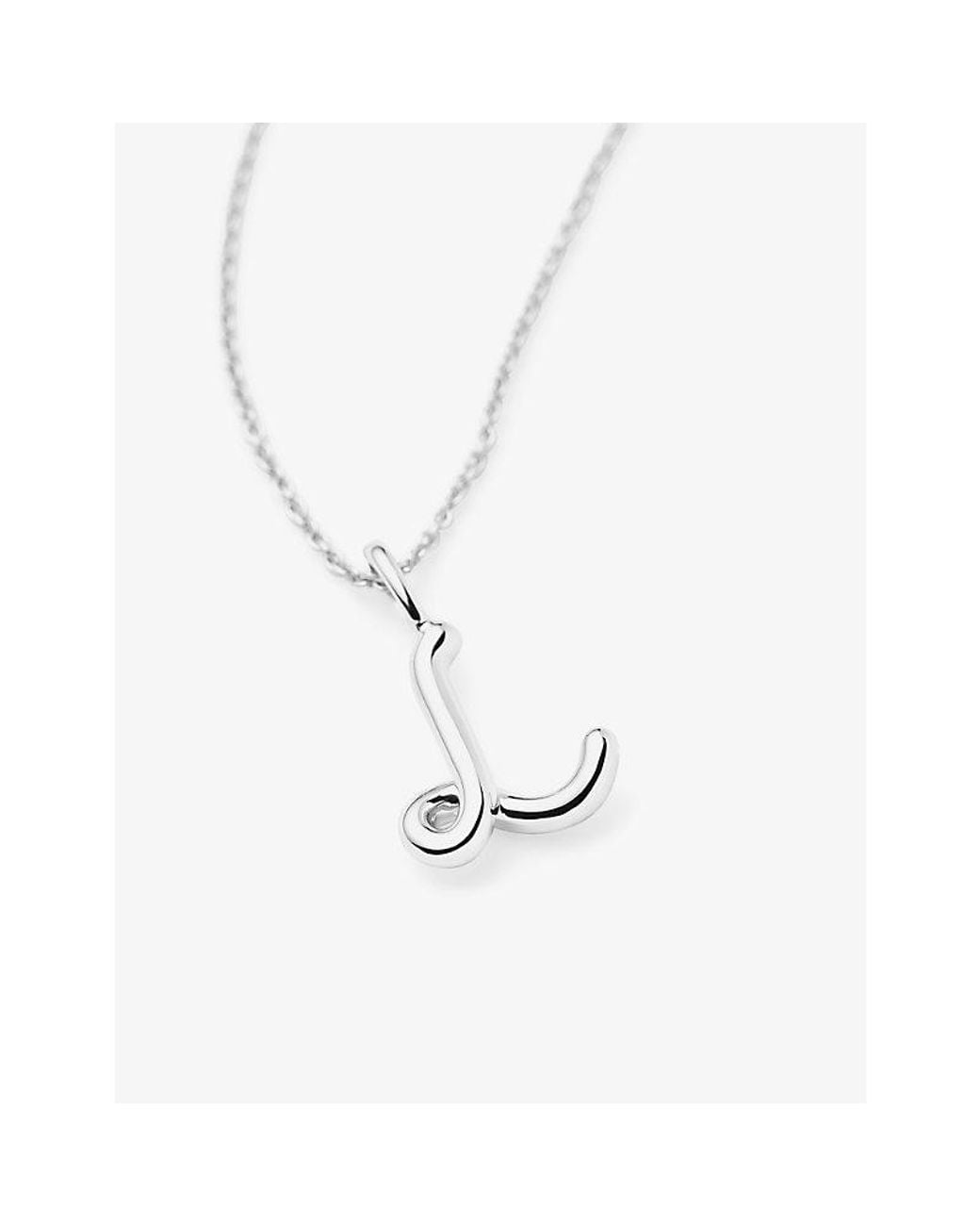 Missoma White Curly Molten Mini Initial L-Plated Sterling- Necklace