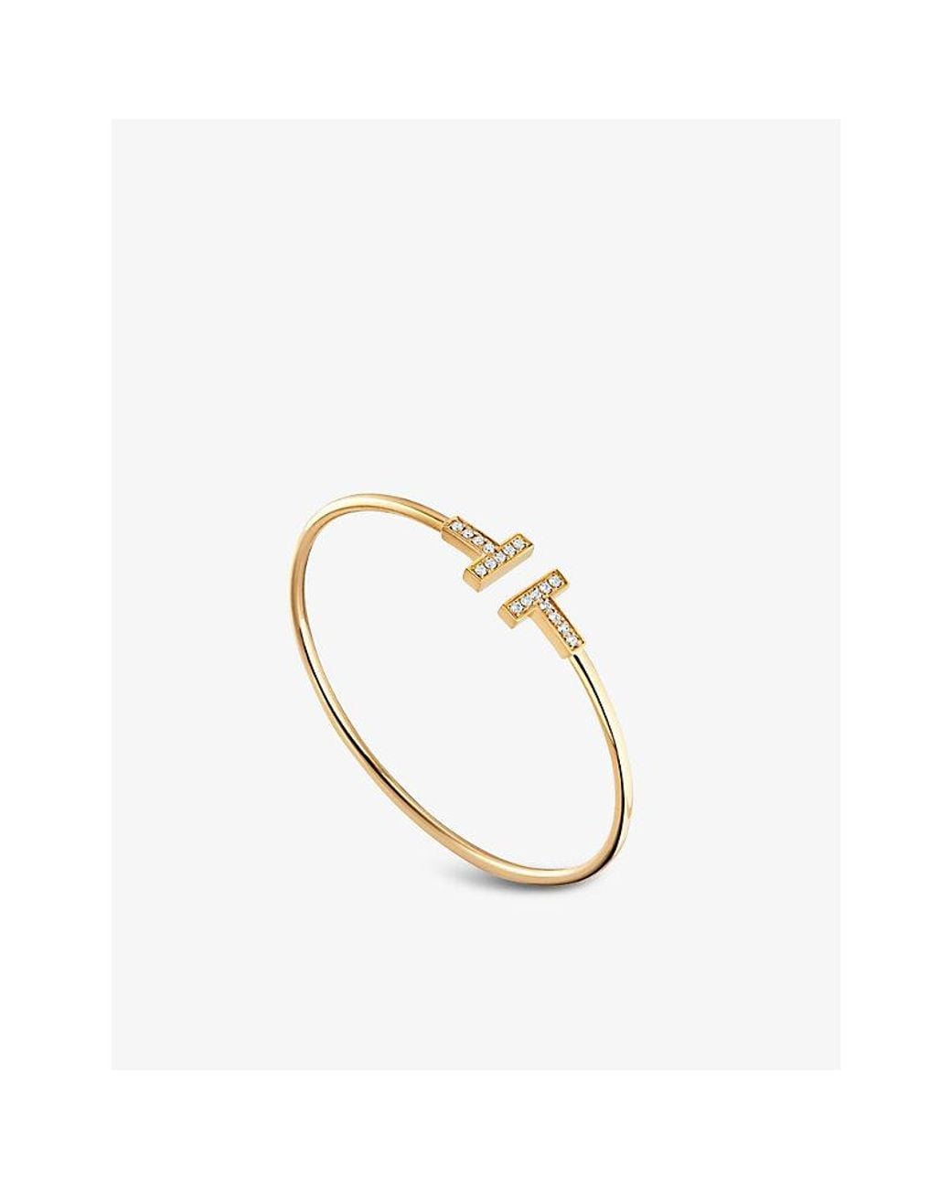 Tiffany & Co White T Wire Diamond And 18ct-gold Bracelet
