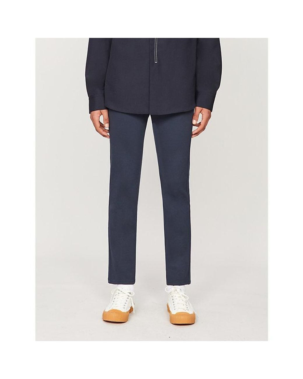 PAIGE Blue Stafford Slim-fit Tapered Stretch-jersey Trousers for men