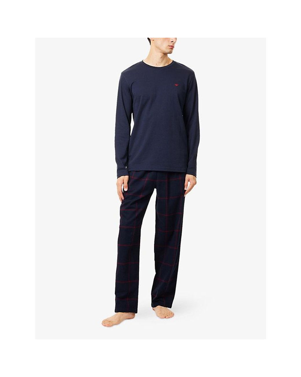 Cotton Pyjamas Armani Pajamas Emporio Armani Men's Yarn Dyed Woven