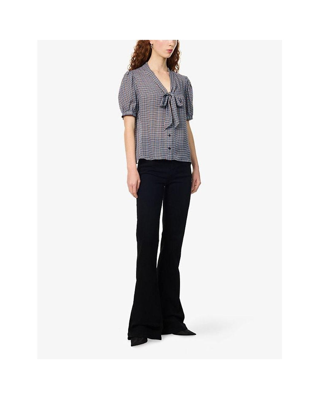 FRAME Black The Flare High-Rise Stretch-Denim Jeans