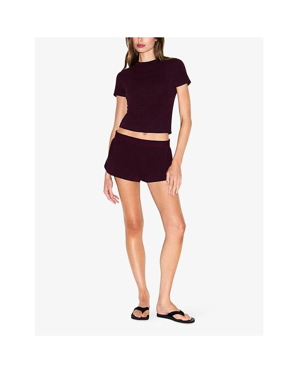 Skims Purple Short-Sleeve Cotton-Jersey T-Shirt