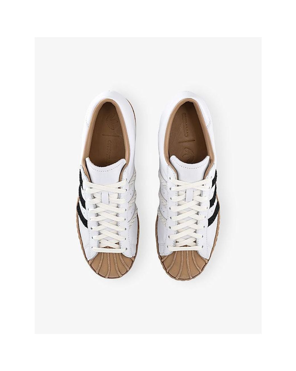 Adidas White Superstar Vintage Leather Trainers for men