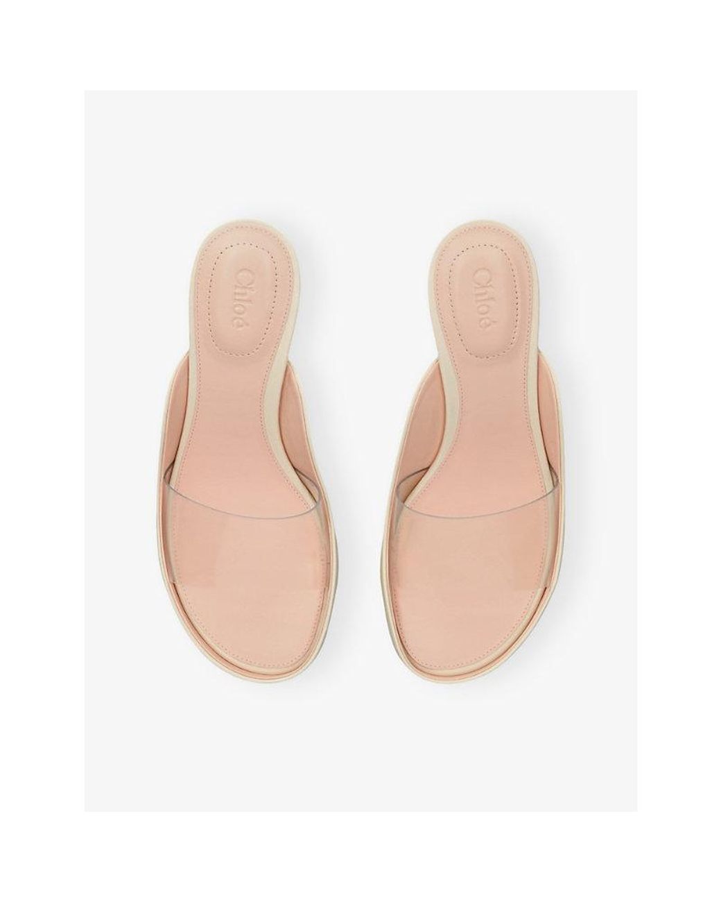 Chloé White Junie Leather And Pvc Heeled Sandals