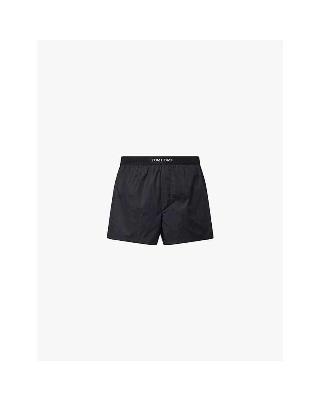 Tom Ford Black Logo-Waistband Stretch Cotton-Poplin Boxer Briefs for men