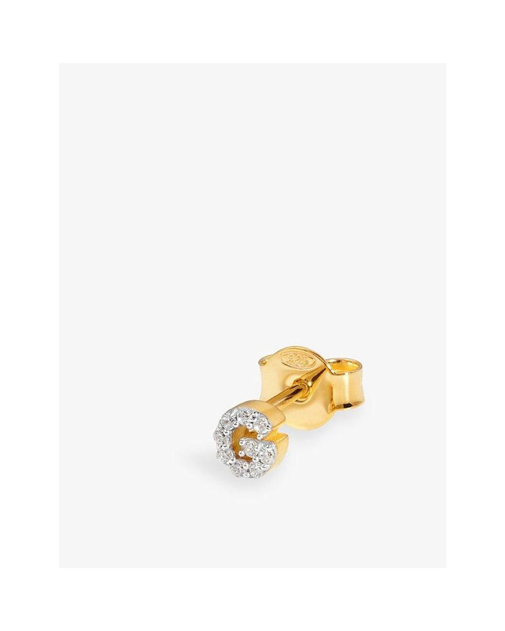 Missoma Metallic Pavé Initial G 18Ct Vermeil And Cubic Zirconia Single Stud Earring