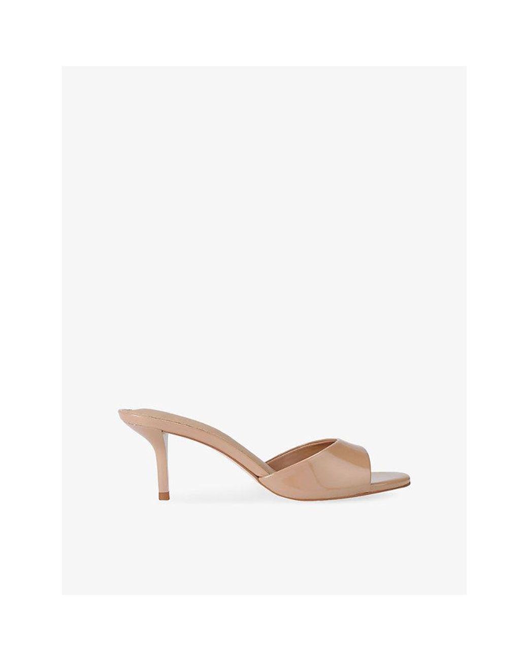Steve Madden Natural Kendrick Patent-Leather Heeled Mules