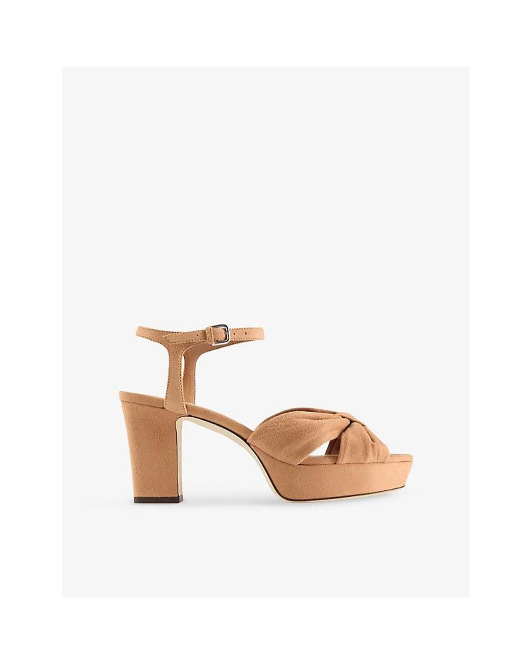 Jimmy Choo Pink Heloise 80 Suede Heeled Sandals
