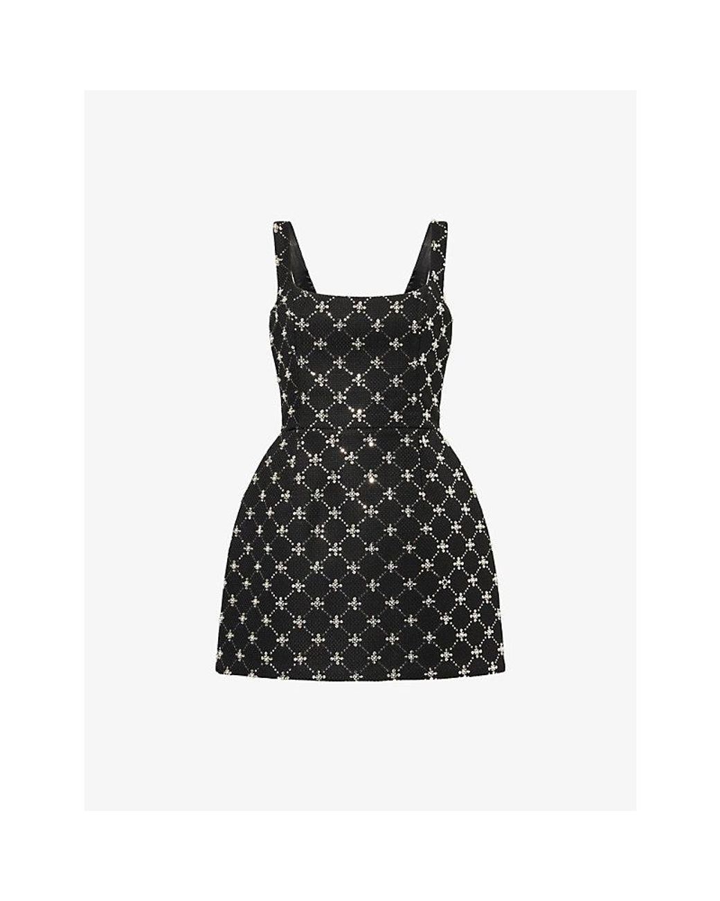 Nadine Merabi Black Sofia Sequin-Embellished Woven Mini Dress