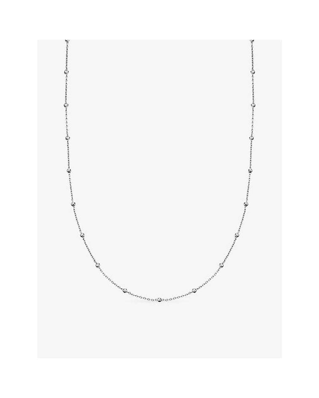 Astley Clarke White Aurora Station Beaded Sterling- Chain Necklace