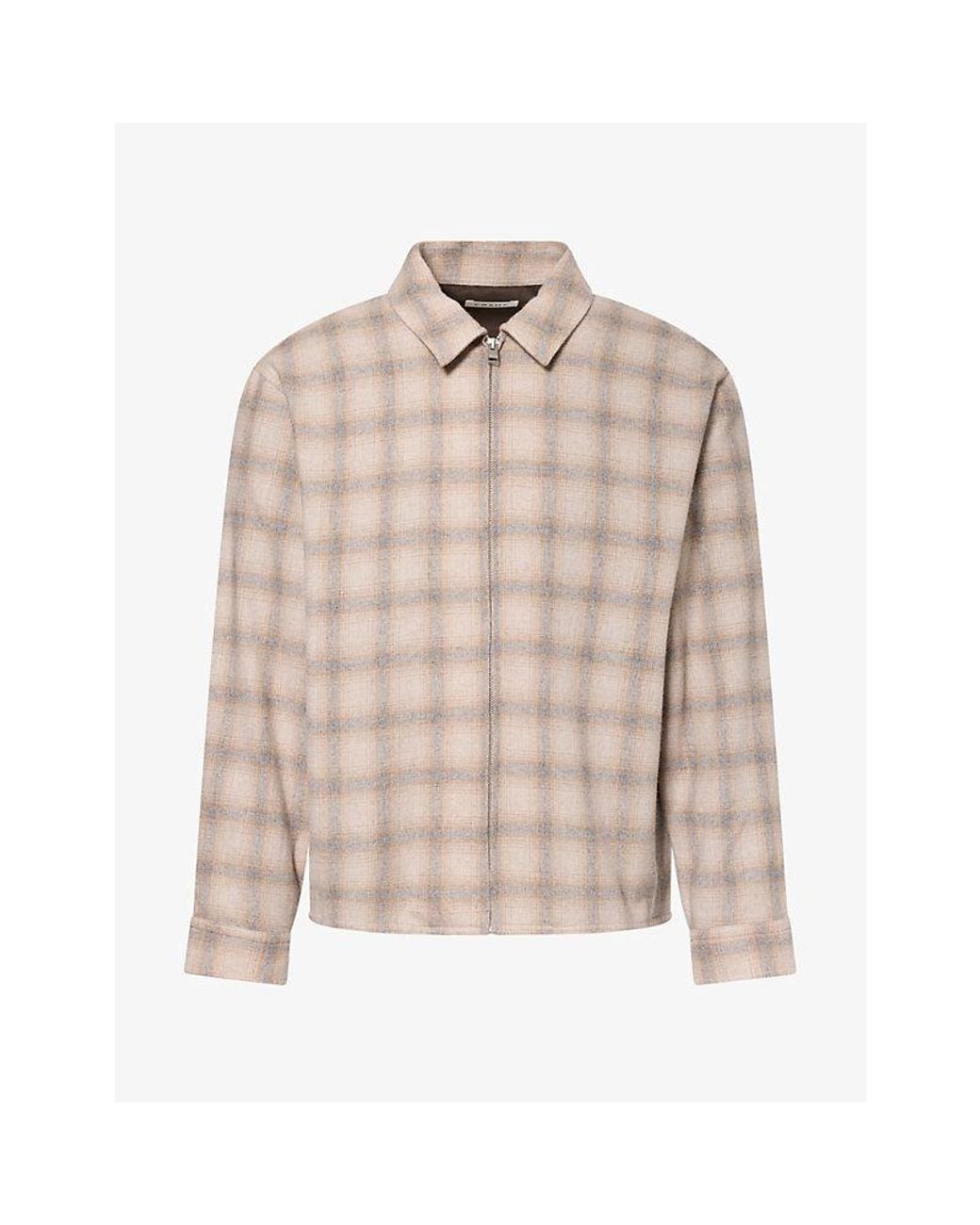 FRAME Natural Checked Zipped Wool-Blend Jacket for men