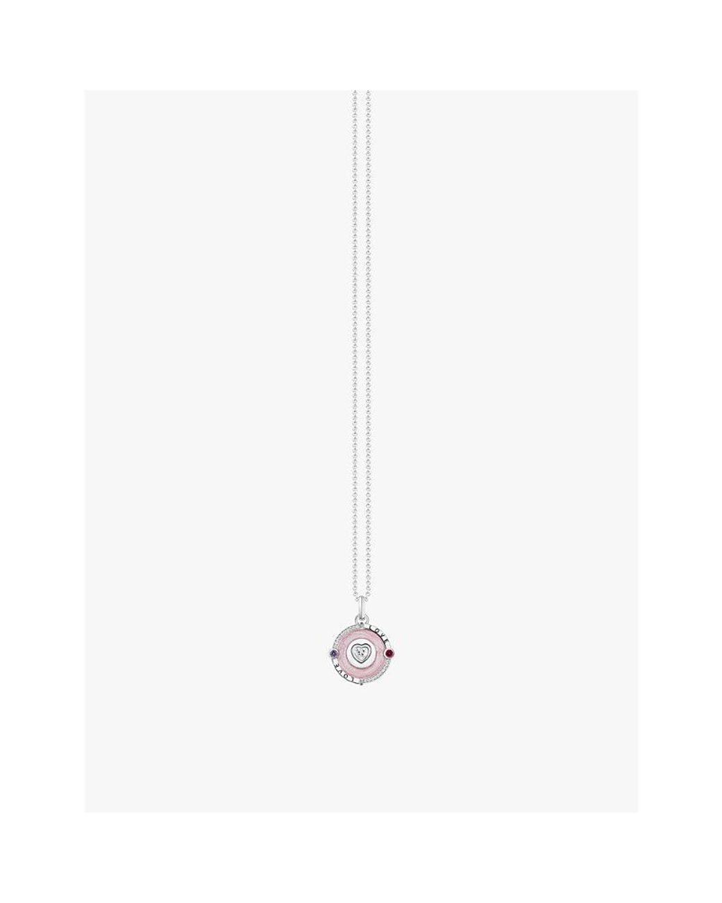Thomas Sabo White Cosmic Amulet Sterling- Zirconia And Enamel Pendant Necklace