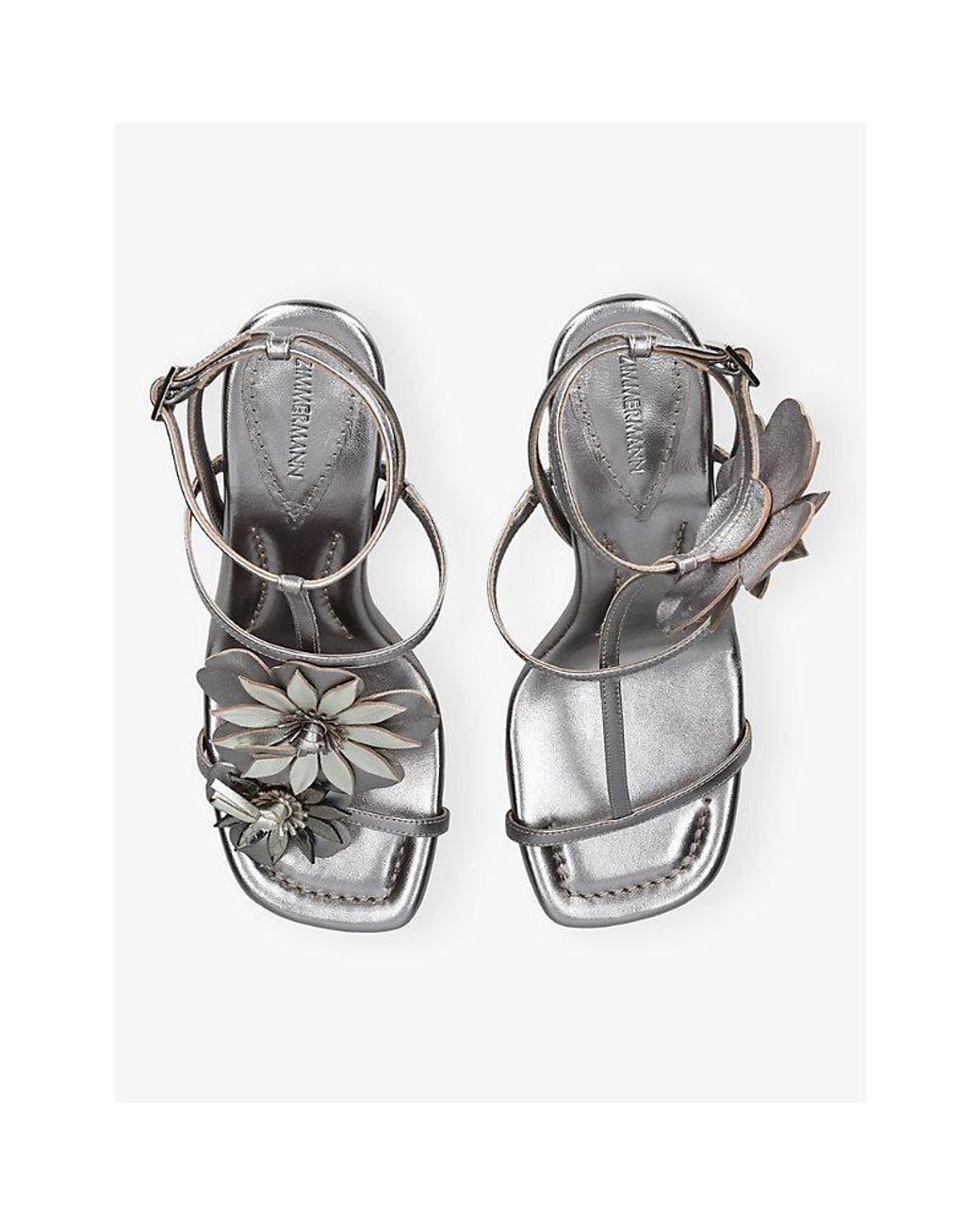 Zimmermann Metallic Belara 85 Leather Sandals