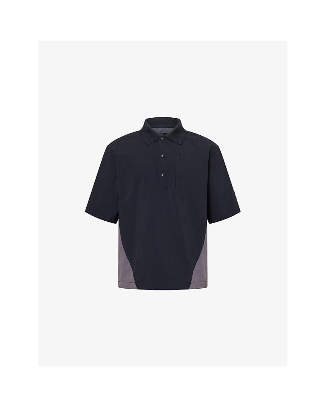 Manors Blue Shooter Branded Stretch-Woven Polo Shirt for men