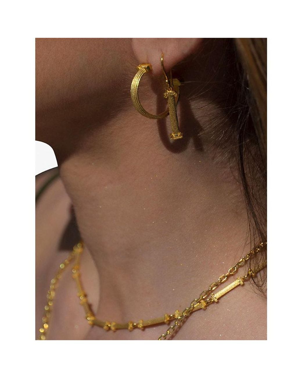 La Maison Du Couturier Metallic Ece London The Ionic Hoop Earrings