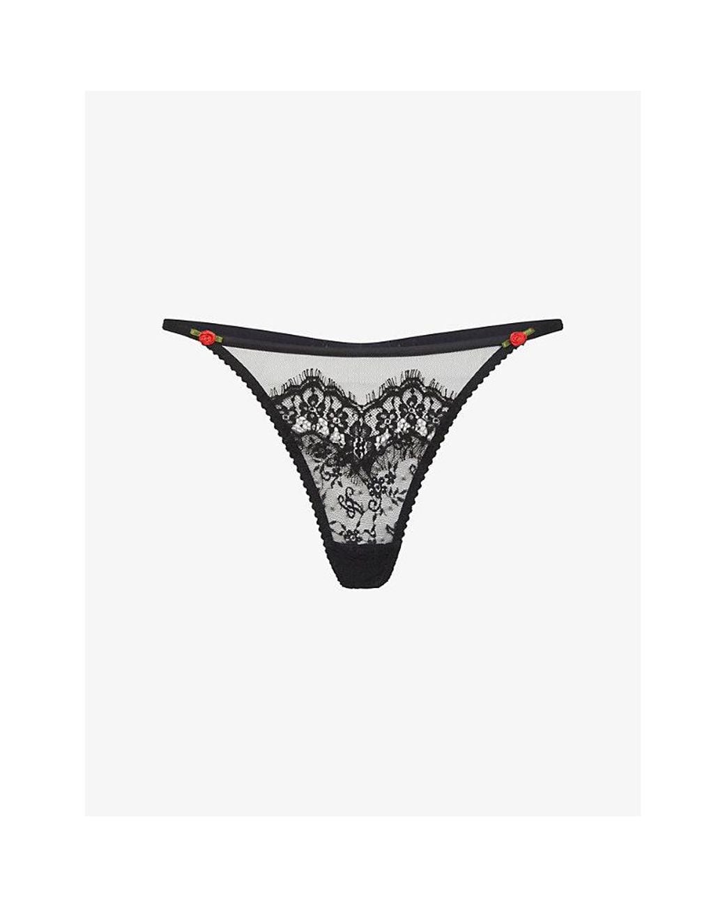 Agent Provocateur Gray Classisa Lace Thong