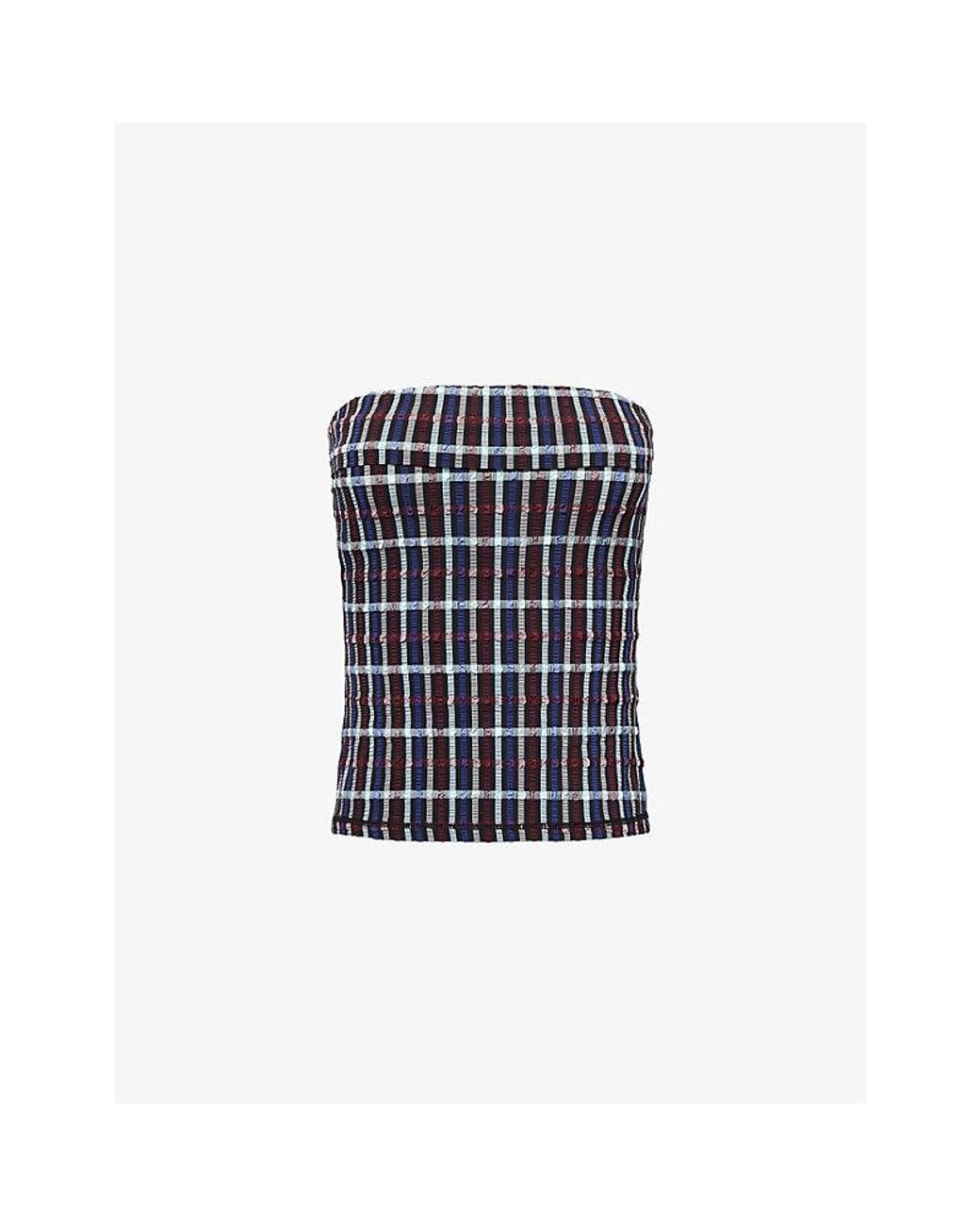 Peachy Den Blue Cindy Bandeau Stretch-Woven Top