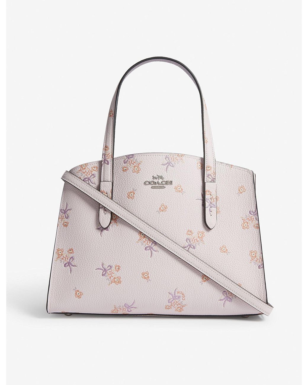 COACH Ladies Ice Pink Floral Charlie Floral print Grained Leather