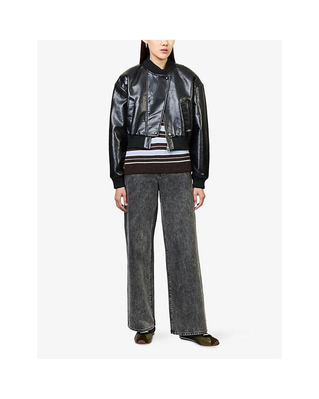 Citizens of Humanity Black Camille Moto Leather Jacket