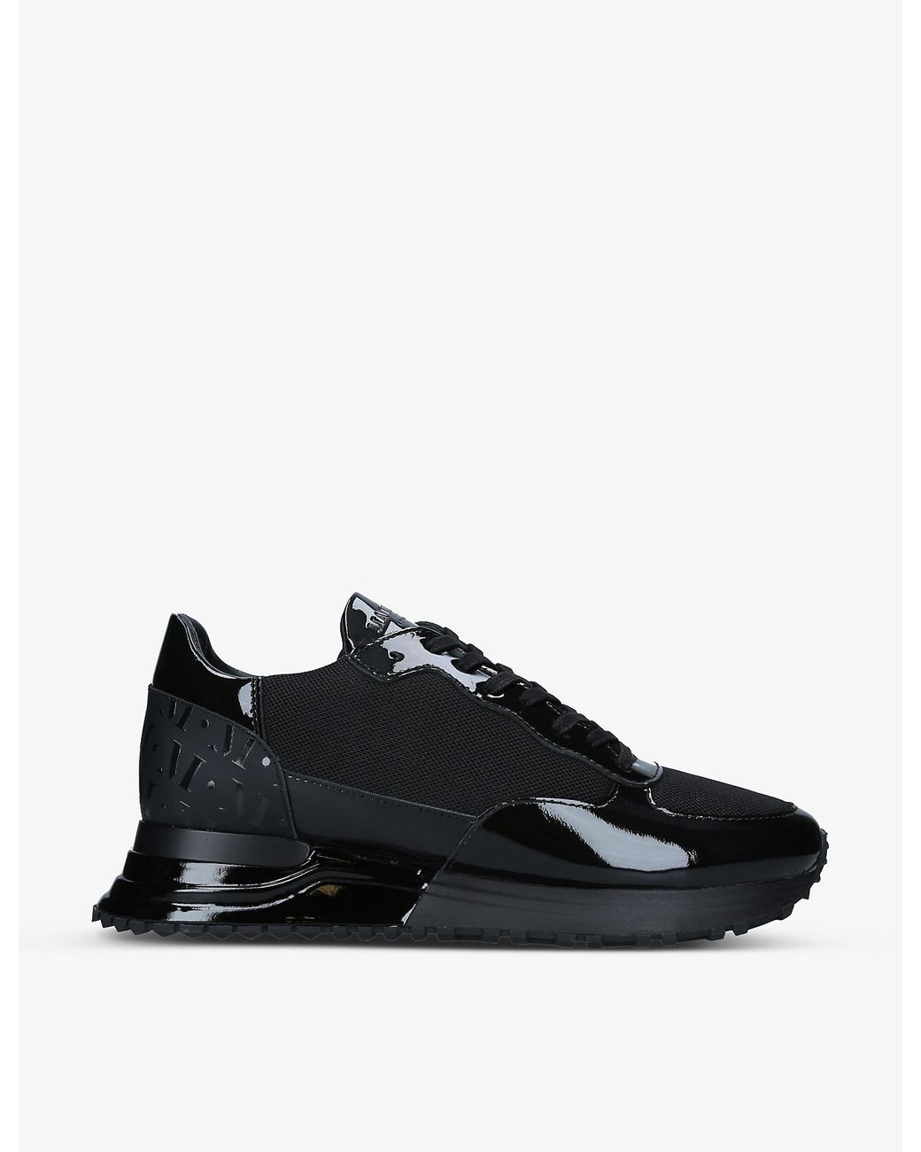 Mallet Popham Patent Leather And Mesh Trainers in Black for Men Lyst