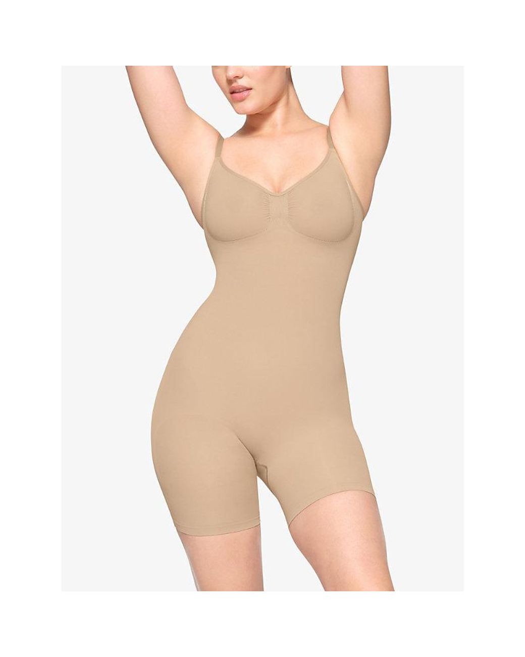 Skims White Sculpt Ruched Stretch-Woven Body