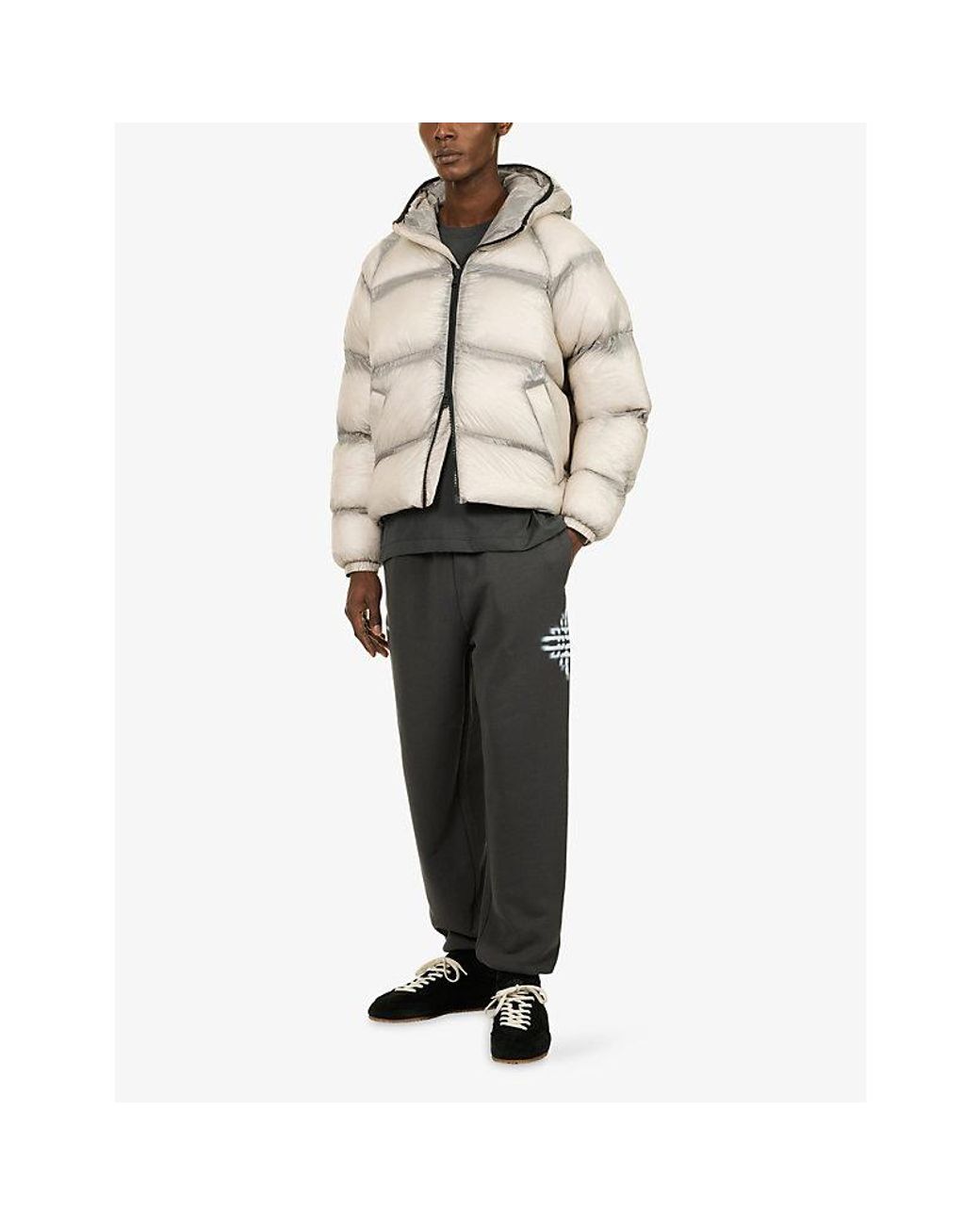 The Couture Club Gray Motion Logo-Print Cotton Jogging Bottoms for men