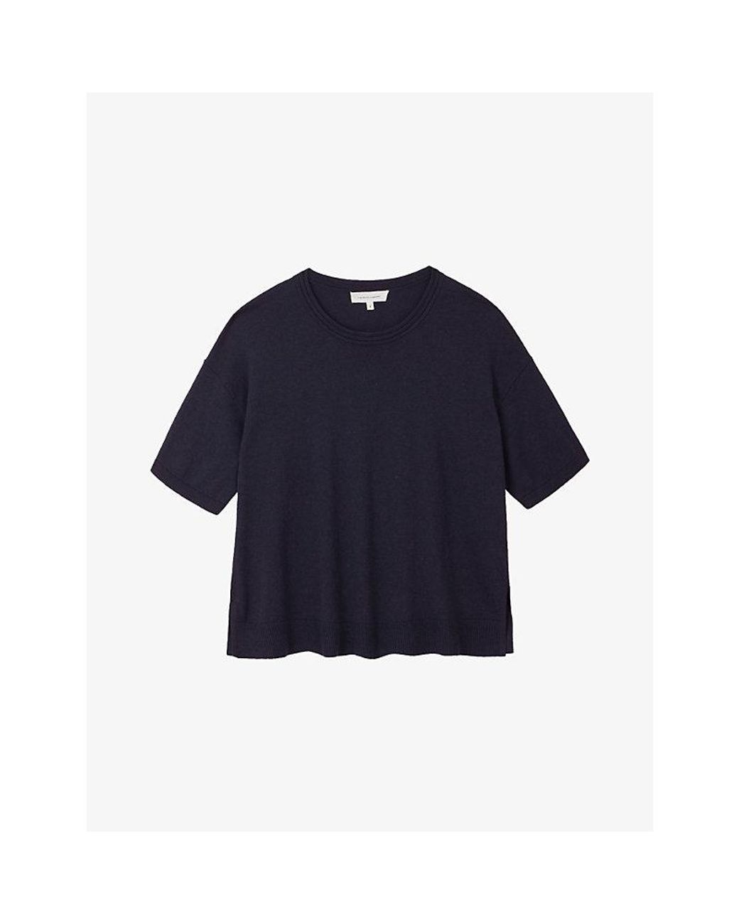 The White Company Blue Short-Sleeved Knitted T-Shirt
