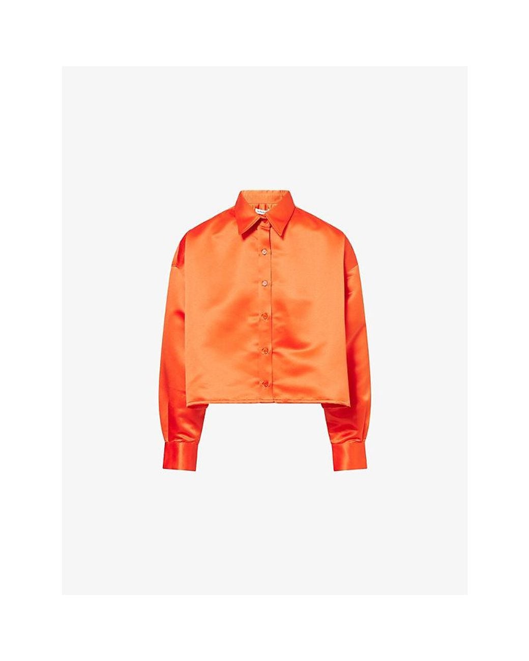 Frankie Shop Orange Arlen Boxy Satin Shirt