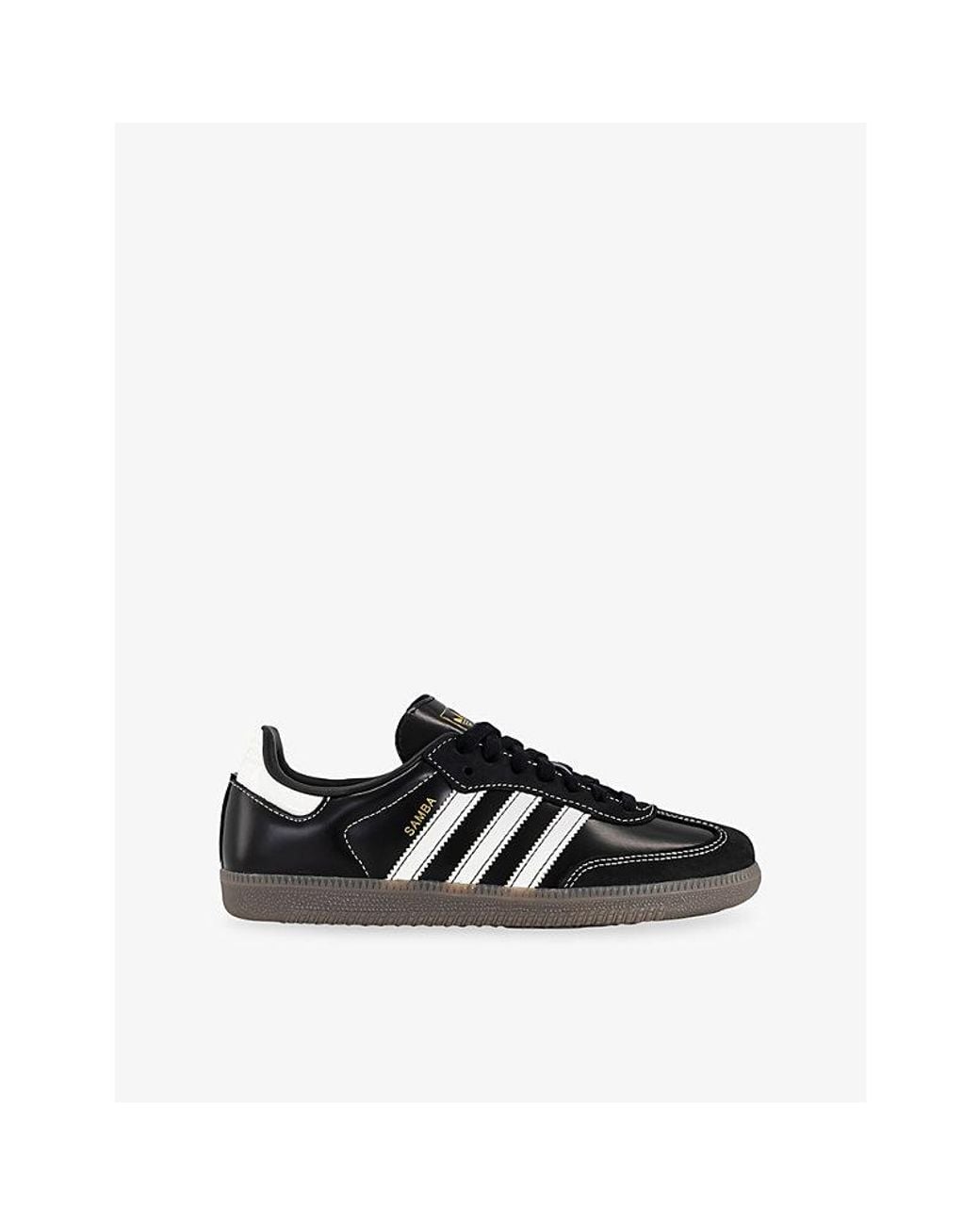 Adidas Black Samba Og Leather Trainers