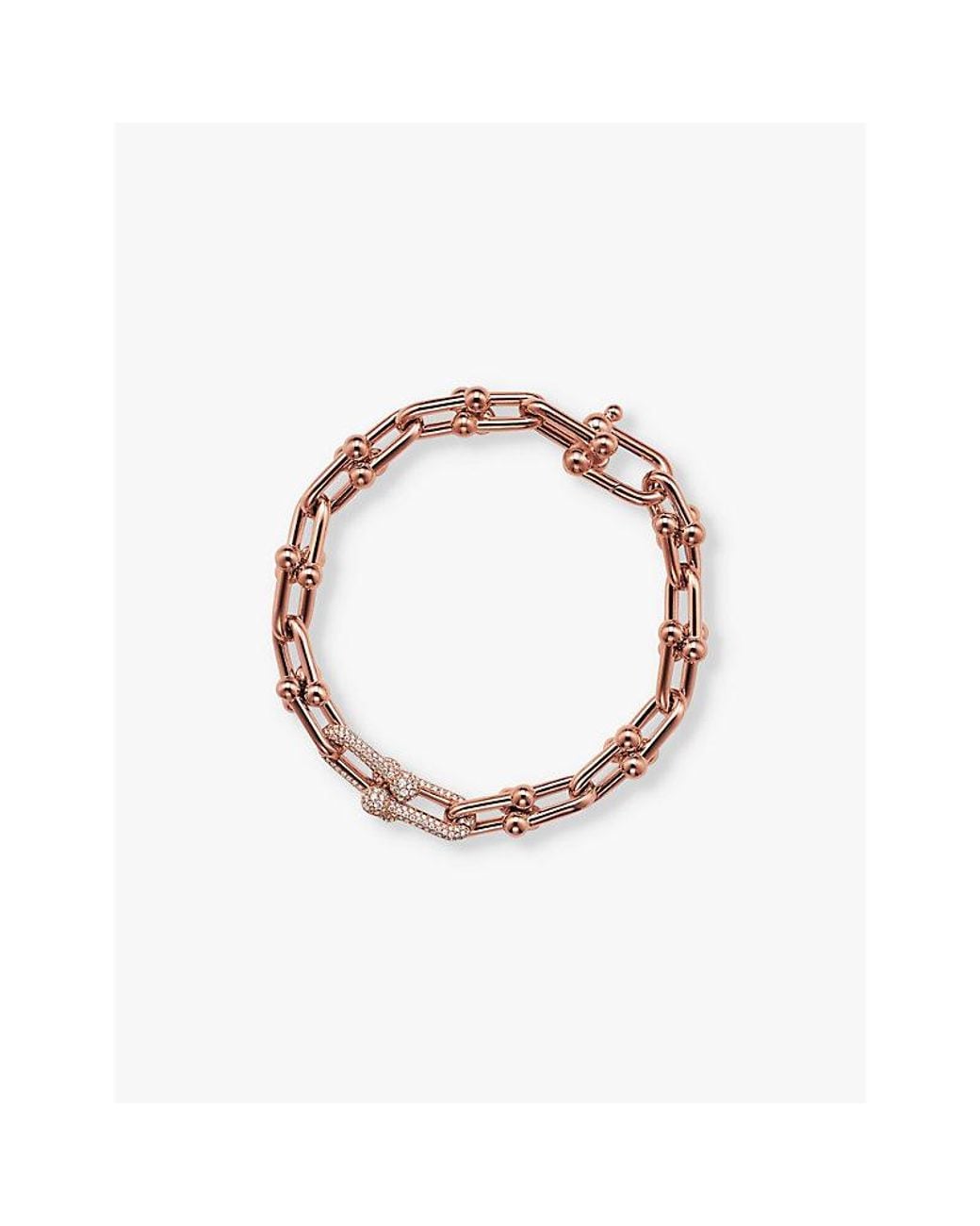 Tiffany & Co Metallic Tiffany Hardwear Medium Link 18Ct Rose- And 1.39Ct Diamond Bracelet