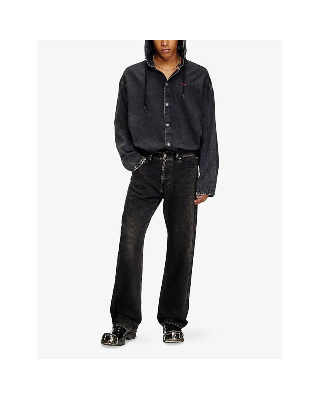 DIESEL Black 1980 D-Eeper 09J96 Relaxed-Fit Denim Jeans for men