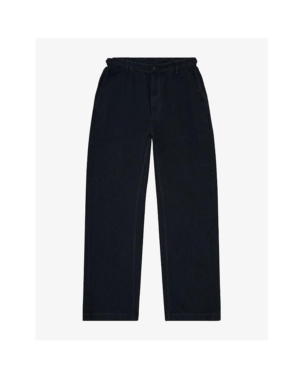 DIESEL Blue Relaxed-Fit Ripstop Cotton Trousers for men