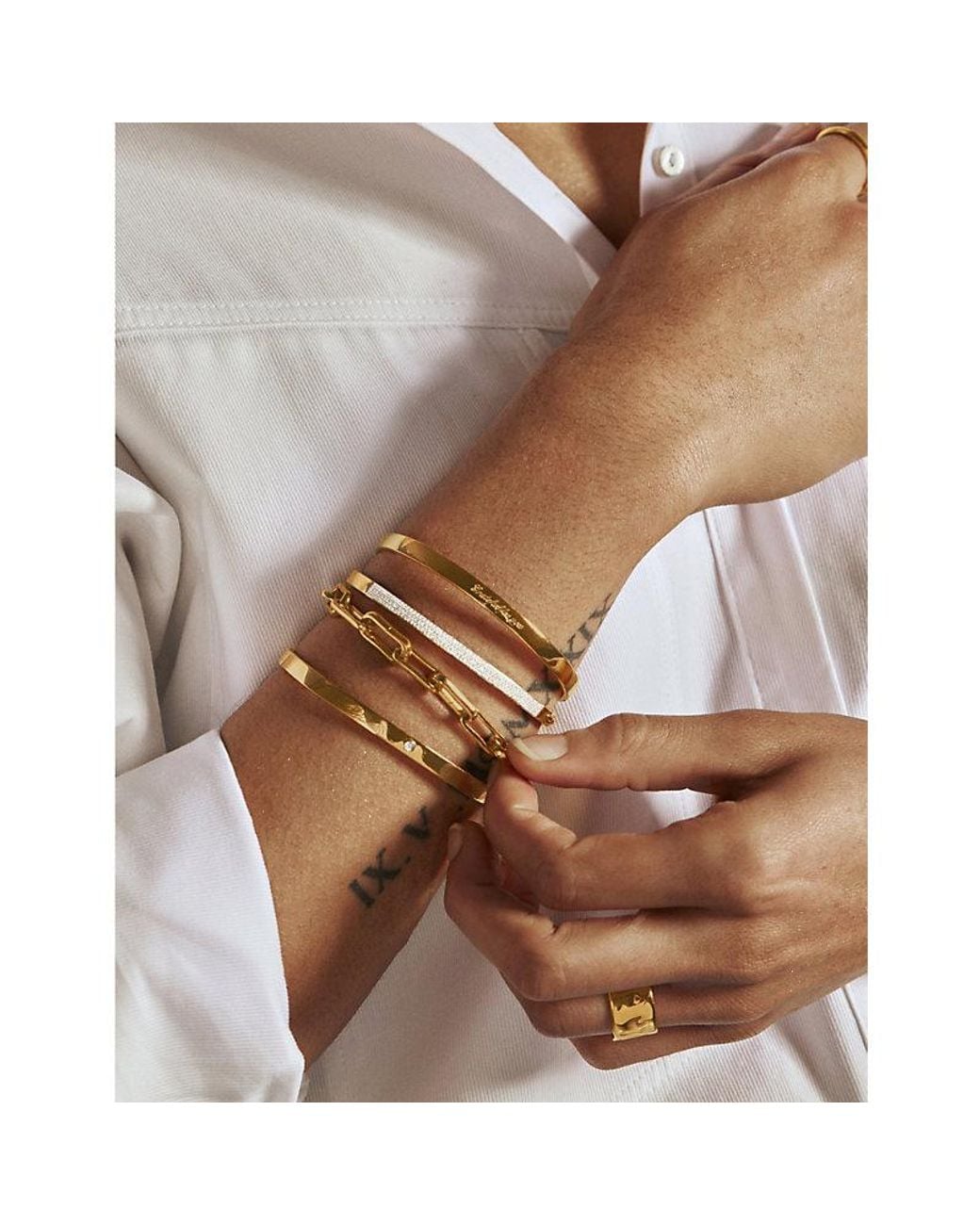 Monica Vinader Metallic Essential Recycled 18Ct-Plated Vermeil Sterling- And 0.51Ct Diamond Bangle Bracelet